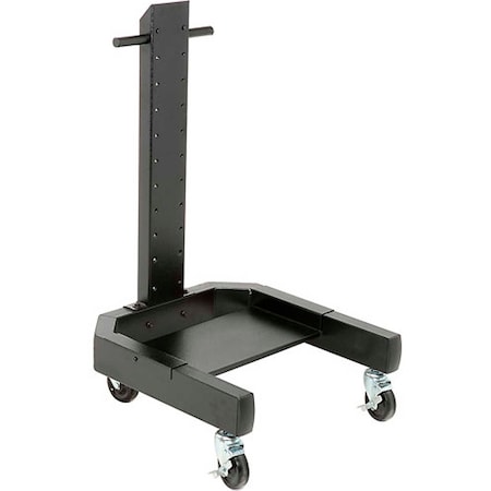 Global Industrial 40inH Mobile Post with Caster Base, Black 239146BK